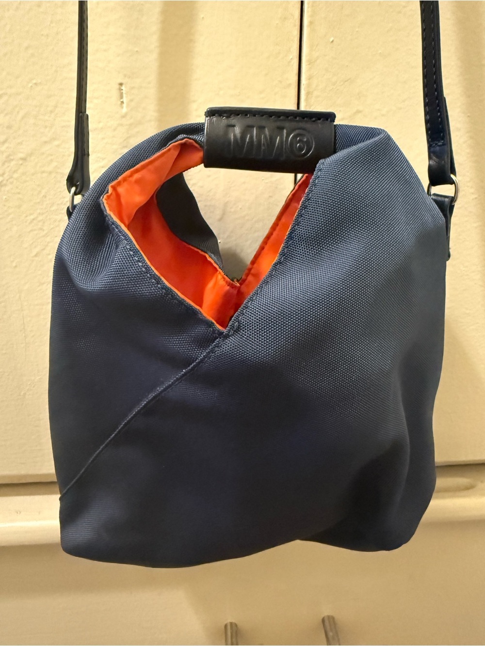 MM6 Maison Martin Margiela Navy Crossbody with Orange Lining - Japanese Style